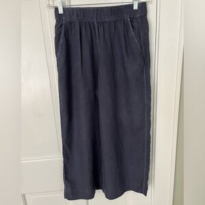 TAHARI 100% Linen Wide Leg Pull Cropped Pull on Pants Size Medium Beachy Organic